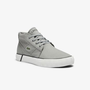 Lacoste Gripshot Canvas and Leather Chukkas - Chukkas Boty Pánské Šedé / Tmavě Šedé | CZ-AxSXL4